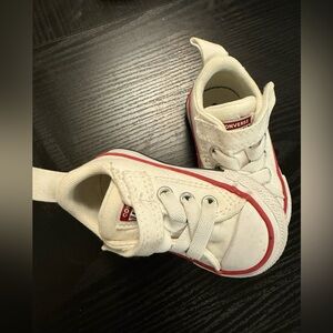 Converse Baby White and Red Sneakers